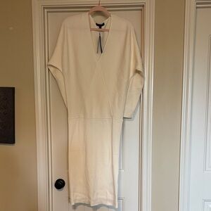 Banana Republic Ivory V-Neck Maxi Dress